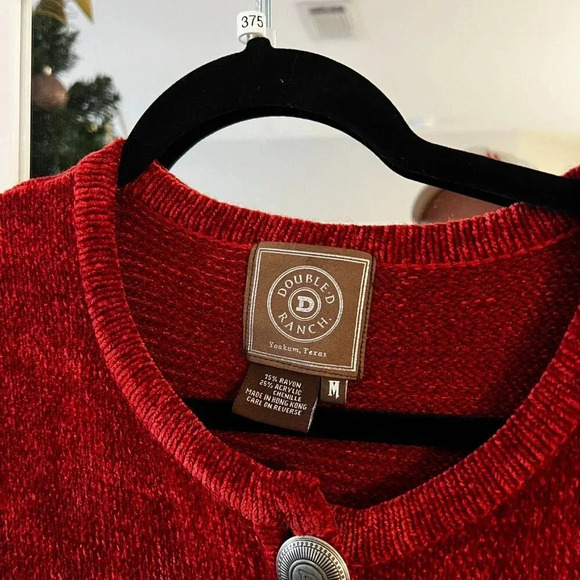 375 Double D Ranchwear Button Up Long Sleeve Dress Size Medium Color Red Orange - Picture 4 of 5